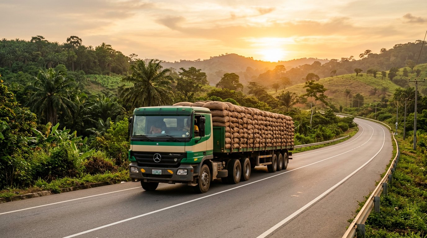 Cocoa haulage truck